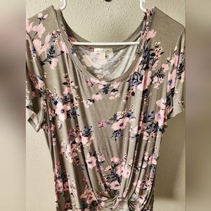 Levie Knot Front Knit Tee